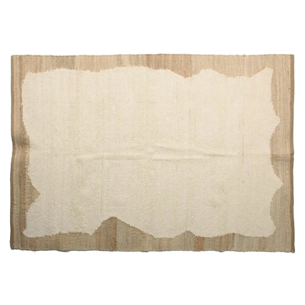 RugRu LOGAN RUG 140×200cm ラグ ラグマット ベージュ ブラウン 通年 年中 天然素材 綿 コットン 麻 ジュート 薄い 北欧 長方形 オールシーズン おしゃれ かわいい リビング ダイニング 子供部屋 女の子 男の子 床暖房 アンティーク ナチュラル ネイティブ 35533 [3]
