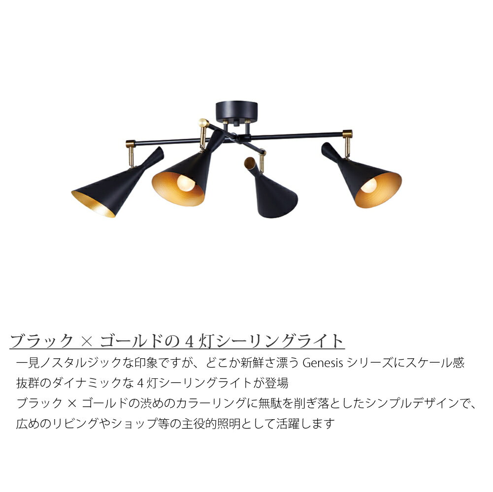 ARTWORK STUDIO Genesis-ceiling lamp (LED電球付属) 4灯 シーリングライト 明るい 照明 照明器具 北欧 アンティーク モダン おしゃれ スポットライト ダイニング モダン 天井 シンプル ライト ランプ 6畳 8畳 LED AW-0567E