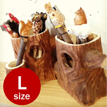 ART WORK STUDIO Stump Pen Stand(L) アートワークスタジオ スタンプペンスタンド(L) ペン立て 切り株 木彫り 木製 ウッド ハンドメイド 手作り ナチュラル おしゃれ かわいい ギフト プレゼント【HL_NEW_18】