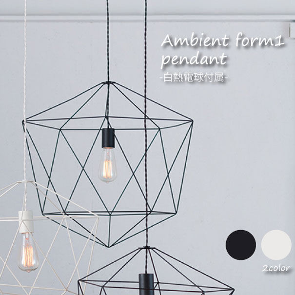 【送料無料】【白熱電球付属】ART WORK STUDIO Ambient form1 pendant ペンダントライト 照明 北欧 LED対応 ブラック ホワイト おしゃれ アンティーク モダン 60W AW-0470V