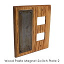 【ポイント最大33倍!26日1:59まで】a depeche スイッチプレート スイッチカバー wood paste magnet switch plate 2口 2穴 スチール アイアン 鉄 木製 インダストリアル ナチュラル おしゃれ インテリア 雑貨 デザイン かわいい コンセントカバー