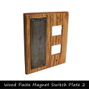 a depeche スイッチプレート スイッチカバー wood paste magnet switch plate 2口 2穴 スチール アイアン 鉄 木製 インダストリアル ナチュラル おしゃれ 北欧 アンティーク レトロ インテリア 雑貨 デザイン かわいい コンセントカバー
