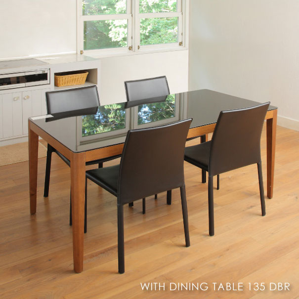WITH DINING TABLE 135 DBR ウィズダイニングテーブル ダークブラウン 4人用 アンティーク 小さい 小さめ 130 140 コンパクト 脚 おうちカフェ 家具 おしゃれ 可愛い 北欧 黒 ブラック ガラス 木製 GDT-7670