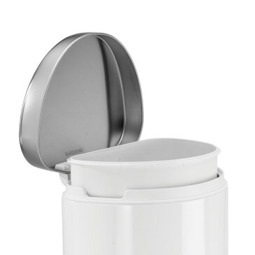 \キャッシュレス5%還元/ simplehuman シンプルヒューマン セミラウンドステップダストボックス 10L ペダル ホワイト ステンレス ゴミ箱 おしゃれ