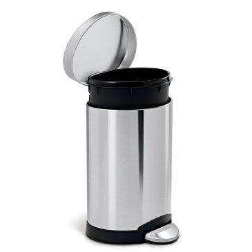 ＼キャッシュレス5%還元／ simplehuman シンプルヒューマン セミラウンドステップダストボックス 6L ペダル ダークブラウン ステンレス ゴミ箱 おしゃれ