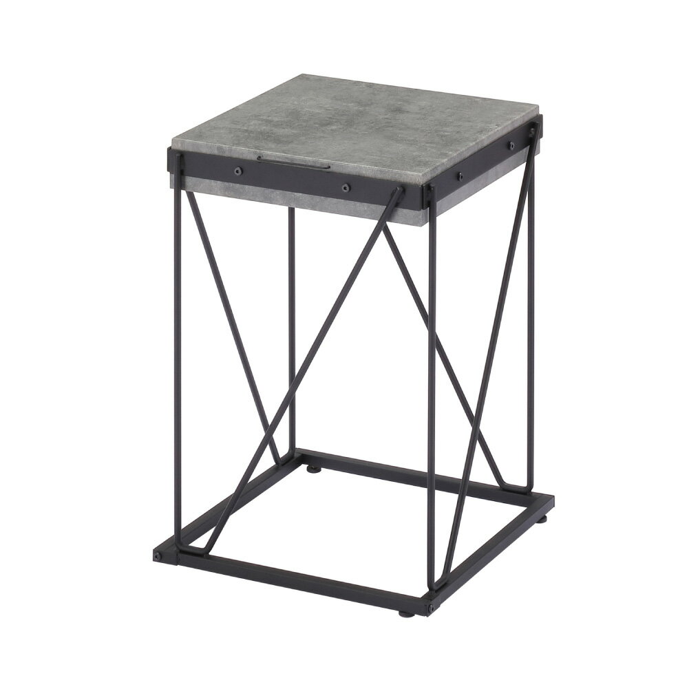 モルテロ サイドテーブル 四角 正方形 スクエア コンパクト スリム スチール アイアン ソファー ソファ コンクリート セメント 単品 アンティーク ナチュラル モダン 北欧 レトロ 高さ50cm 家具 おしゃれ 可愛い 北欧 収納 SST-565