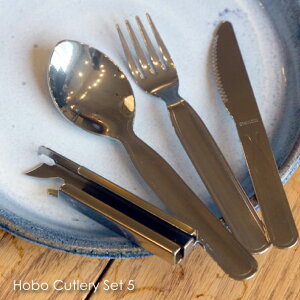 \ ポイント最大33.5倍 11日 1:59まで/Hobo Cutlery Set 5 ホーボーカトラリーセット5 アウトドア キャンプ 食器セット スプーン フォーク ナイフ ボトルオープナー カンオープナー ステンレス ソロキャンプ コンパクト通販格安セール情報 楽天 通販