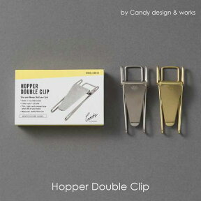 Candy design & works Hopper Double Clip マネークリップ カード 収納 紙幣 お札 オシャレ プレート 金属 真鍮 ゴールド 金 シルバー 銀 アンティーク 【楽ギフ_包装】