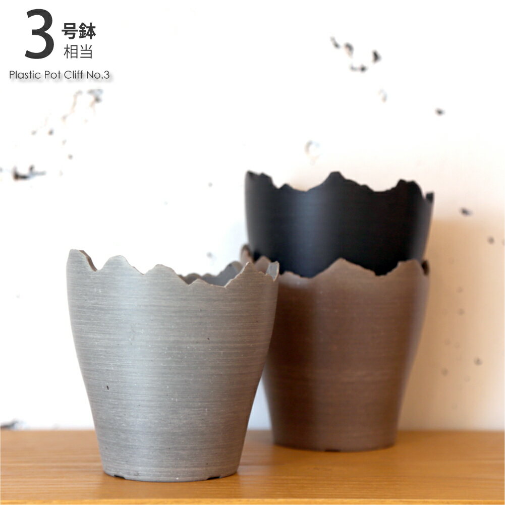 Plastic Pot Cliff No.3 鉢 植木鉢 3号 プラスチック 丸型 多肉植物 プランター おしゃれ 小さい 小さな 可愛い 室内 ポット アンテ...