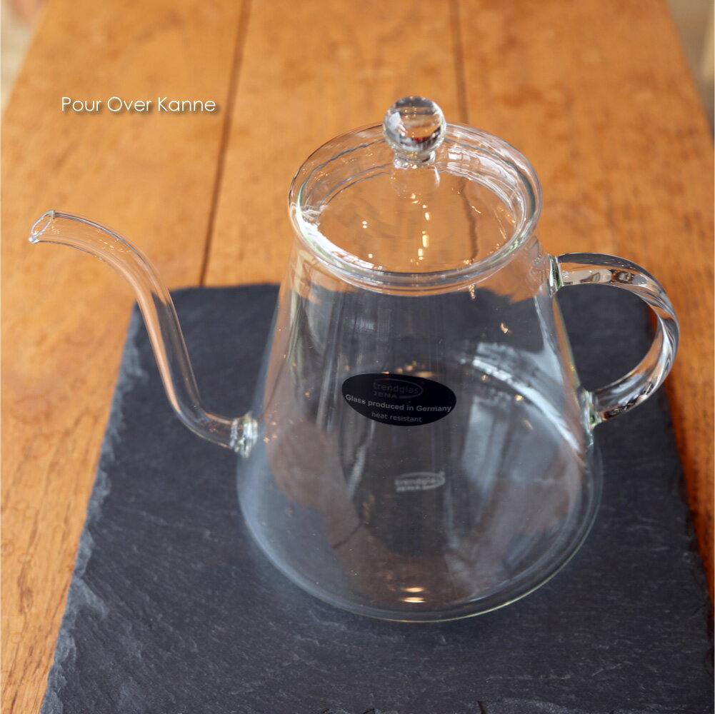 Pour Over Kanne ケトル やかん ガラス 直火 耐熱 保温 電子レンジ 食洗機 北欧 おしゃれ レトロ かわいい ポット ドリップポット コーヒーポット 耐熱ガラス イエナガラス 1.2L プレゼント ギフト キッチン 雑貨 インテリア