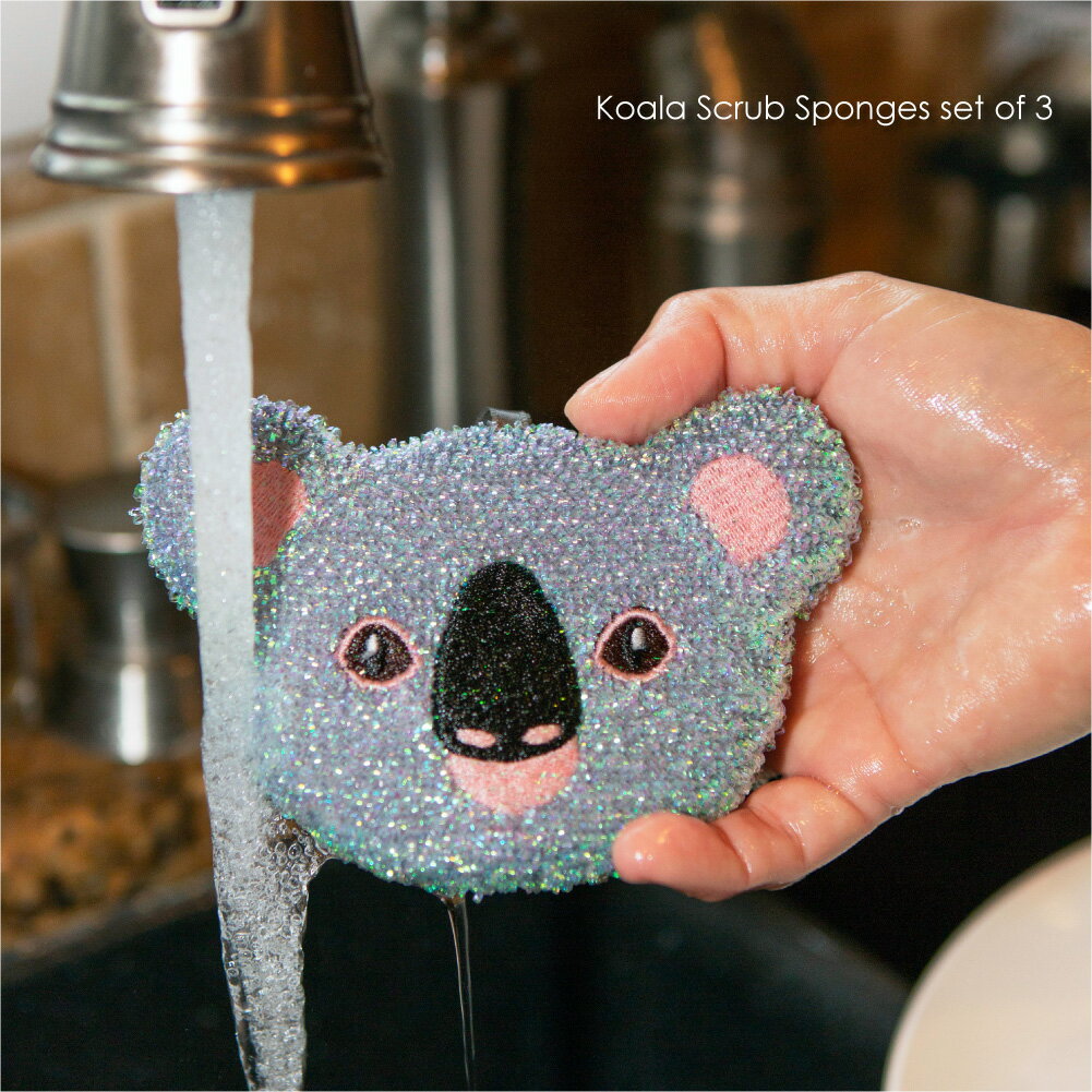 ＼ポイント最大34.5倍！11日 1:59まで／KIKKERLAND Koala Scrub Sponges set of 3 スポンジ 食器 キッチン シンク コアラ 動物 アニマル 雑貨 インテリア グッズ プレゼント ギフト スポンジセット 洗い物 かわいい