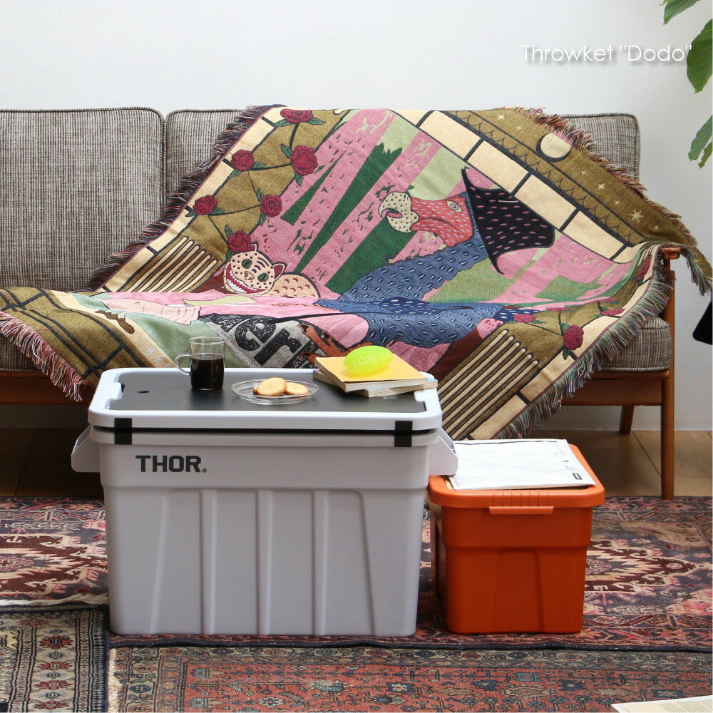 OAX Throwket "Dodo" ブランケット チェシャ猫 アニマル 動物 ソファカバー ソファ カバー かける だけ 厚手 ひざ掛け 布団カバー 大判 大きい 大きめ 羽織る ソファー 天然素材 北欧 暖かい 冬 アウトドア キャンプ 長方形 おしゃれ アンティーク インテリア ナチュラル