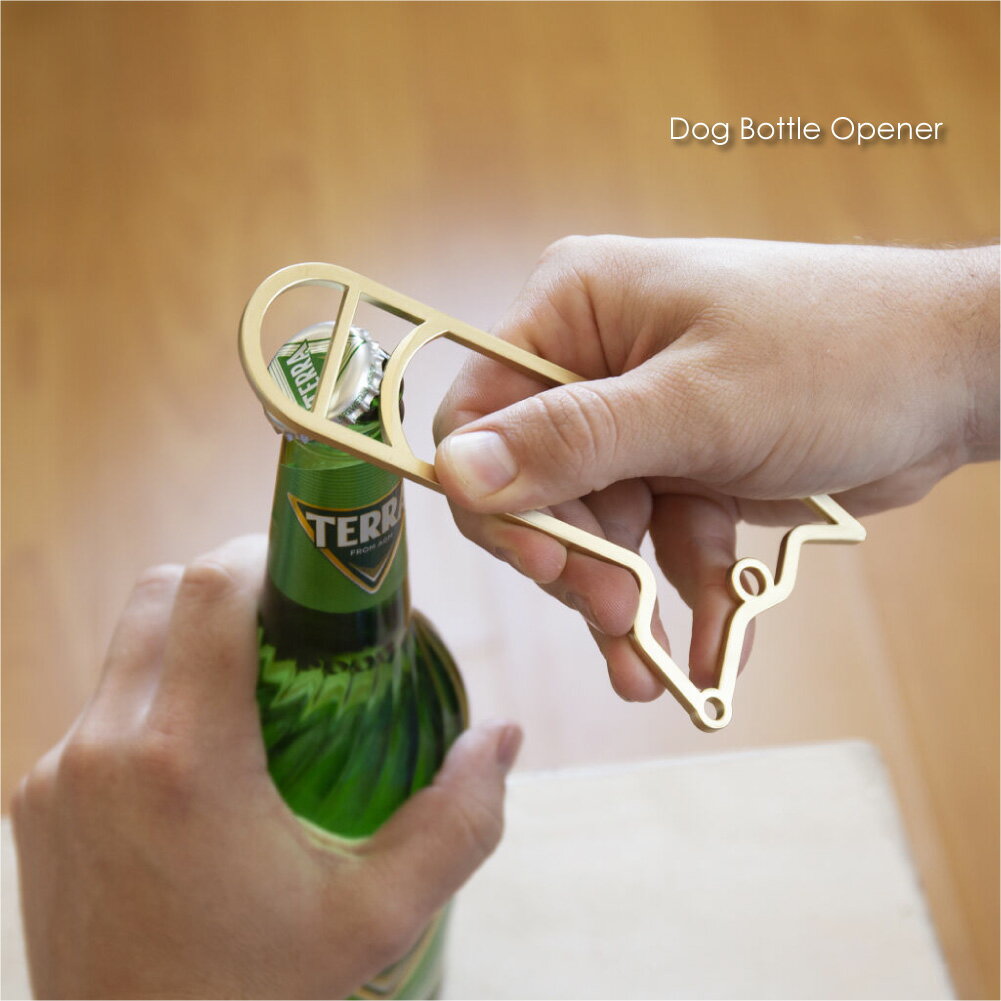 おもしろ　栓抜き ＼ポイント最大36倍 16日 1:59まで／【メール便対応250円】KIKKERLAND Dog Bottle Opener キッカーランド ドッグボトルオープナー 栓抜き おもしろ かっこいい 犬 ゴールド 金 シンプル おしゃれ かわいい 可愛い プレゼント 北欧