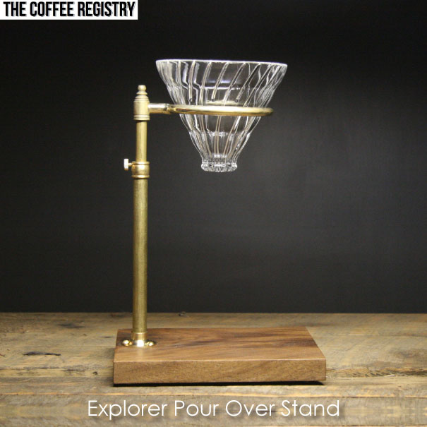 Coffee Registry "Explorer pour over stand" コーヒーメーカー コーヒースタンド コーヒードリップ コーヒーポット ハンドドリップ コーヒーサーバー フィルタ The 真鍮 ブラスウォールナット 木