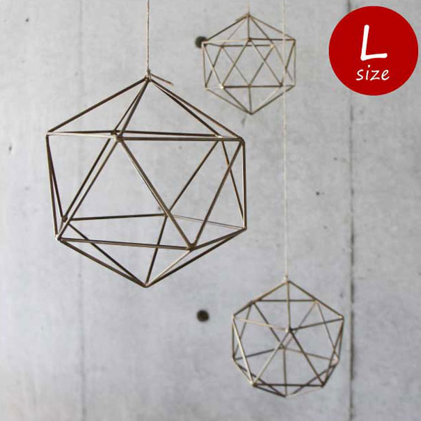 ＼12/1 店内ポイント最大10倍！／Icosahedron Frame "Brass（L）" フレーム オブジェ テラリウム 壁掛け ブラス 多角形 20面体 ゴールド 真鍮 ブラス ナチュラル シンプル おしゃれ かわいい オーナメント