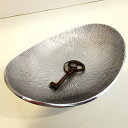 【楕円型 模様付き】Aluminium Oval Tray アルミニウムオーバルトレイ 金属 シルバー アクセサリートレイ 鍵入れ 小物入れ 収納 キャッシュトレイ キャッシュトレー コイントレイ コイントレー 鍵置き