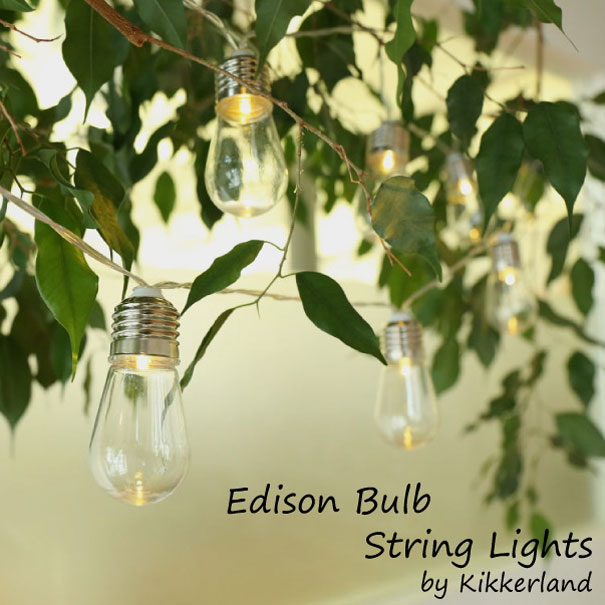 ＼ポイント最大36倍 11日 1:59まで／KIKKERLAND Edison Bulb String Lights エジソンバルブストリングライト イルミネーション 室内 LED モチーフ 電池式 電池 ライト 部屋
