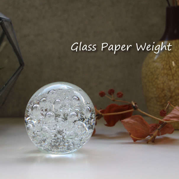 ＼キャッシュレス5%還元／ Glass Paper Weight オブジェ ガラス 北欧 インテリア ペーパーウェイト おしゃれ 球体 モダン 置物