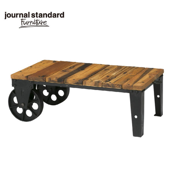 【送料無料】journal standard Furniture ジャーナルスタンダードファニチャー BRUGES DOLLY コーヒーテーブル 家具 オーク アイアン 鉄 車輪 ウッド テーブルの写真