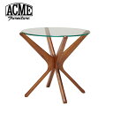 ACME FURNITURE アクメファニチャー TRESTLES SIDE TABLE トラッセルサイドテーブル ガラス ウッド 木製 円 丸 サイドテーブル...