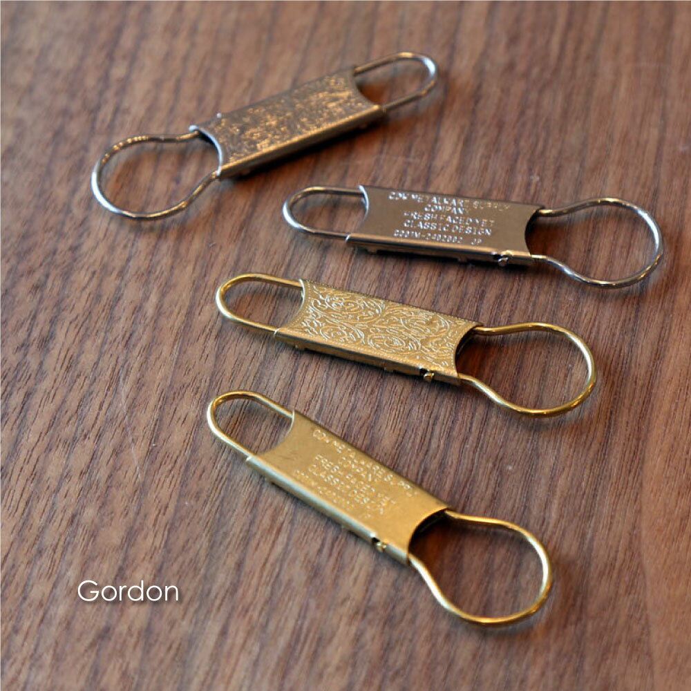 Rakuten - CANDY DESIGN&WORKS Gordon Typography/Pattern キーホルダー 真鍮 かわいい おしゃれ 金具 パーツ 車 キー 鍵 面白い 取り外し カラビナ ブランド シルバー シャックル キーリング アンティーク ビンテージ ゴールド ブラス CK01M