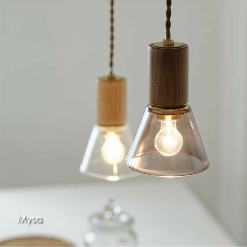 Rakuten - INTERFORM Mysa ペンダントライト 吊り下げ 1灯 多灯吊り 北欧 モダン ダイニング カウンター 照明器具 天井照明 おしゃれ かわいい ホテルライク ジャパンディ 和室 小さい 小さめ ウッド 木 クリア グレー LED 40W E17 LT-4517 LT-4518 LT-4519
