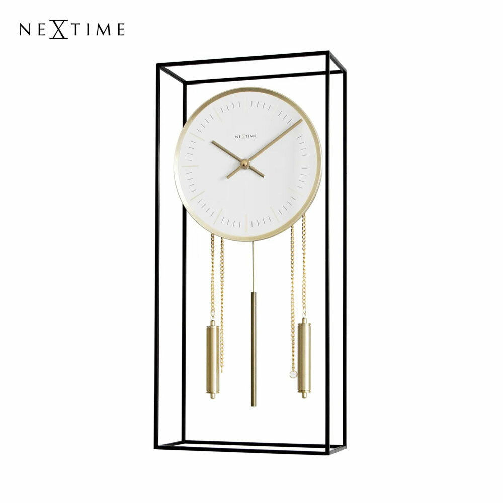 Rakuten - NeXtime Architecture ネクスタイム 時計 置き時計 振り子時計 置き型 ゴールド スチール アイアン 静か 静音 アンティーク レトロ ミッドセンチュリー かわいい アナログ 北欧 モダン ナチュラル おしゃれ リビング インテリア シンプル 贈り物 結婚祝い 新築祝い NXT-J049