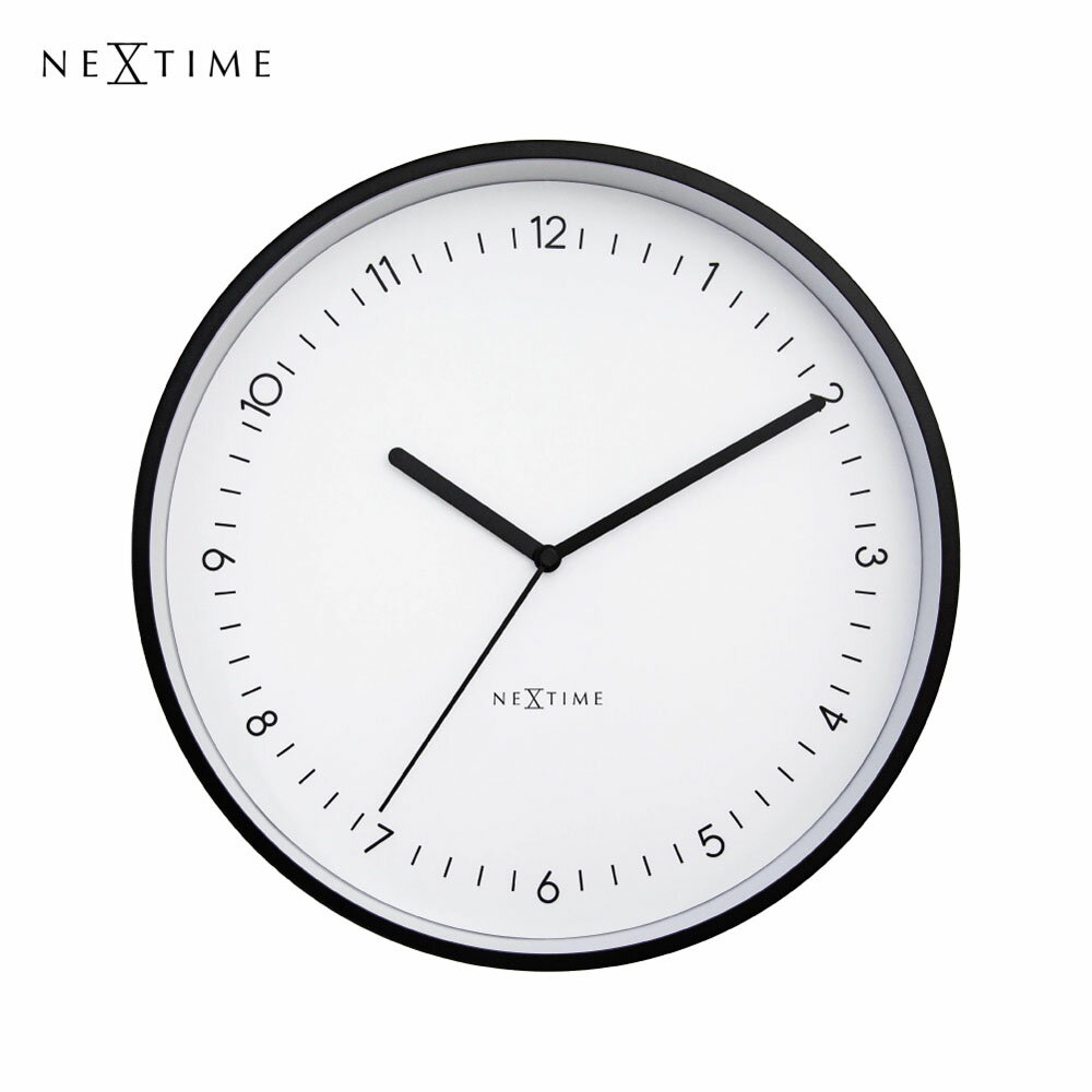 Rakuten - 【即納】NeXtime Berlin ネクスタイム 時計 掛け時計 壁掛け 静か 静音 北欧 モダン おしゃれ ミッドセンチュリー デザイナー ホテルライク アンティーク かわいい アナログ リビング インテリア シンプル Jette Scheib ジェット・シャイブ ブラック 黒 NXT-3305