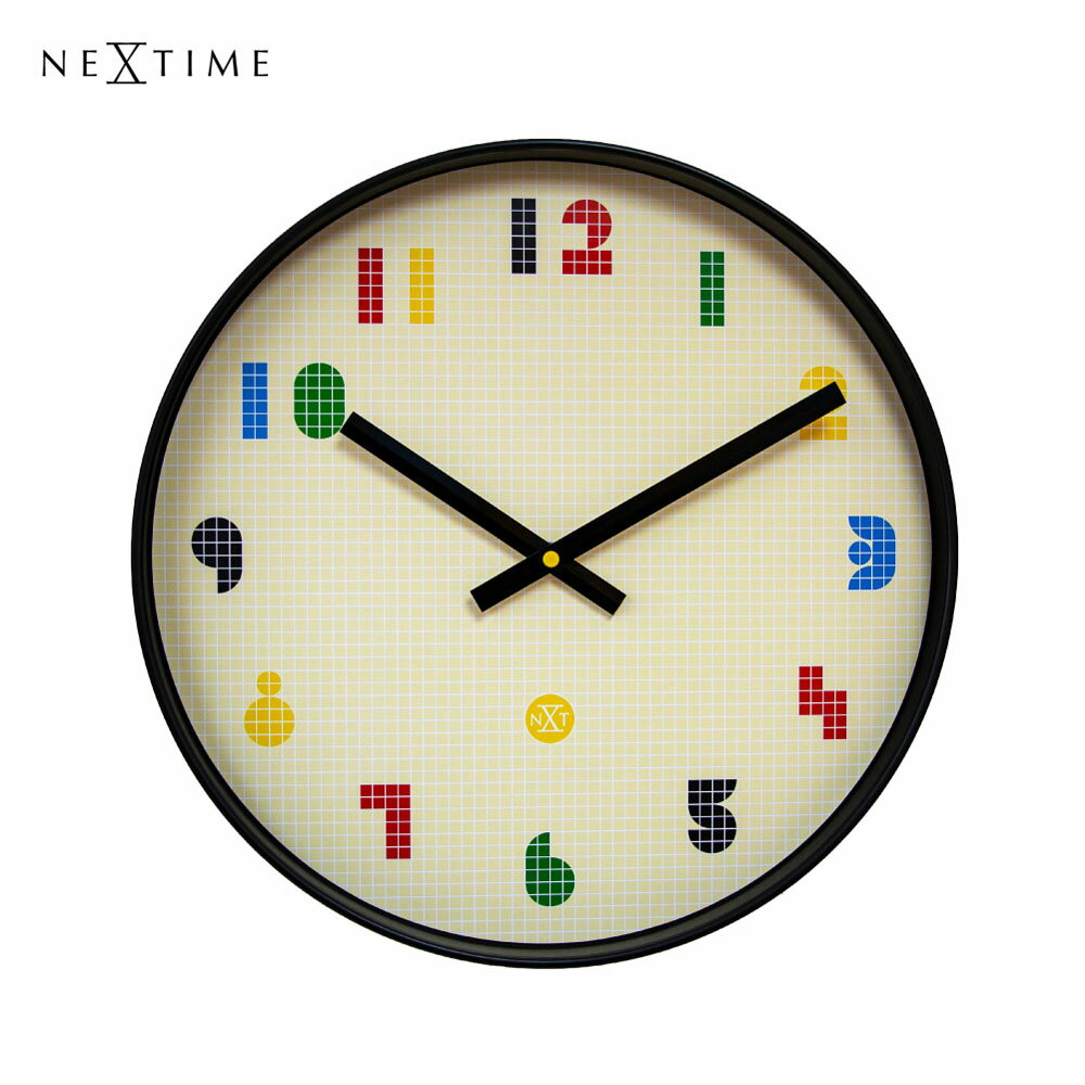 Rakuten - NeXtime Bit ネクスタイム 時計 掛け時計 壁掛け 静か 静音 北欧 モダン おしゃれ ミッドセンチュリー デザイナー ホテルライク アンティーク かわいい アナログ リビング インテリア シンプル 子供部屋 キッズ レトロゲーム NXT-7371