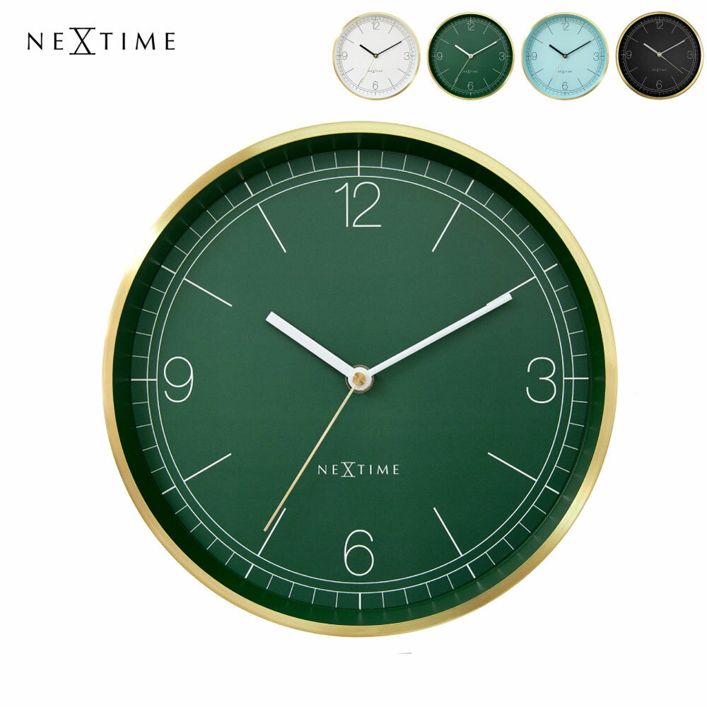 Rakuten - NeXtime Bolero ネクスタイム 時計 掛け時計 壁掛け 静か 静音 北欧 モダン おしゃれ ミッドセンチュリー シンプル ホテルライク かわいい アナログ リビング インテリア シンプル 緑 白 黒 グリーン ターコイズ ホワイト ブラック NXT-3321