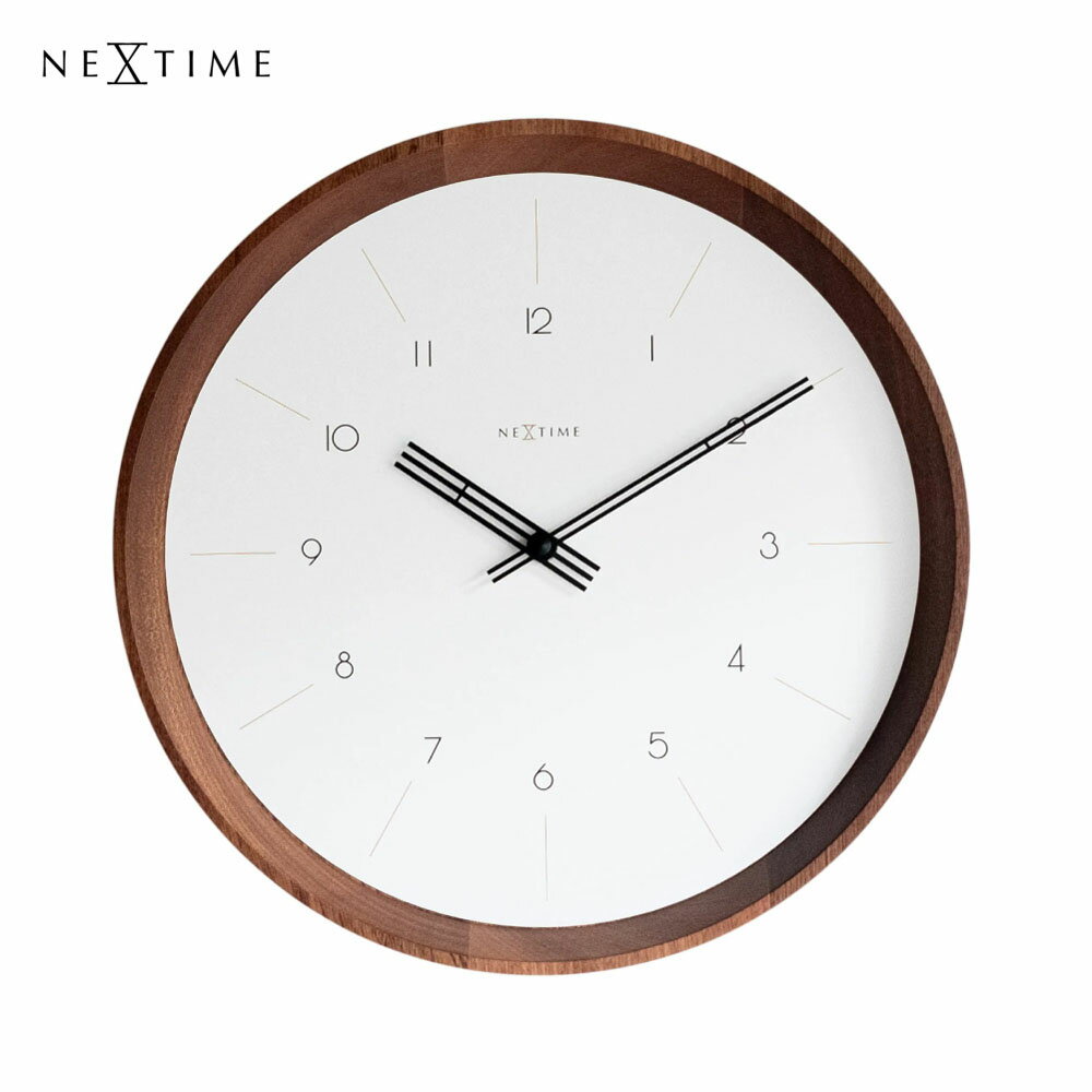Rakuten - NeXtime Deep ネクスタイム 時計 掛け時計 壁掛け 木 木製 木目 スイープムーブメント 静か 静音 アンティーク レトロ ミッドセンチュリー かわいい アナログ 北欧 モダン ナチュラル おしゃれ リビング インテリア シンプル 贈り物 結婚祝い 新築祝い NXT-J042