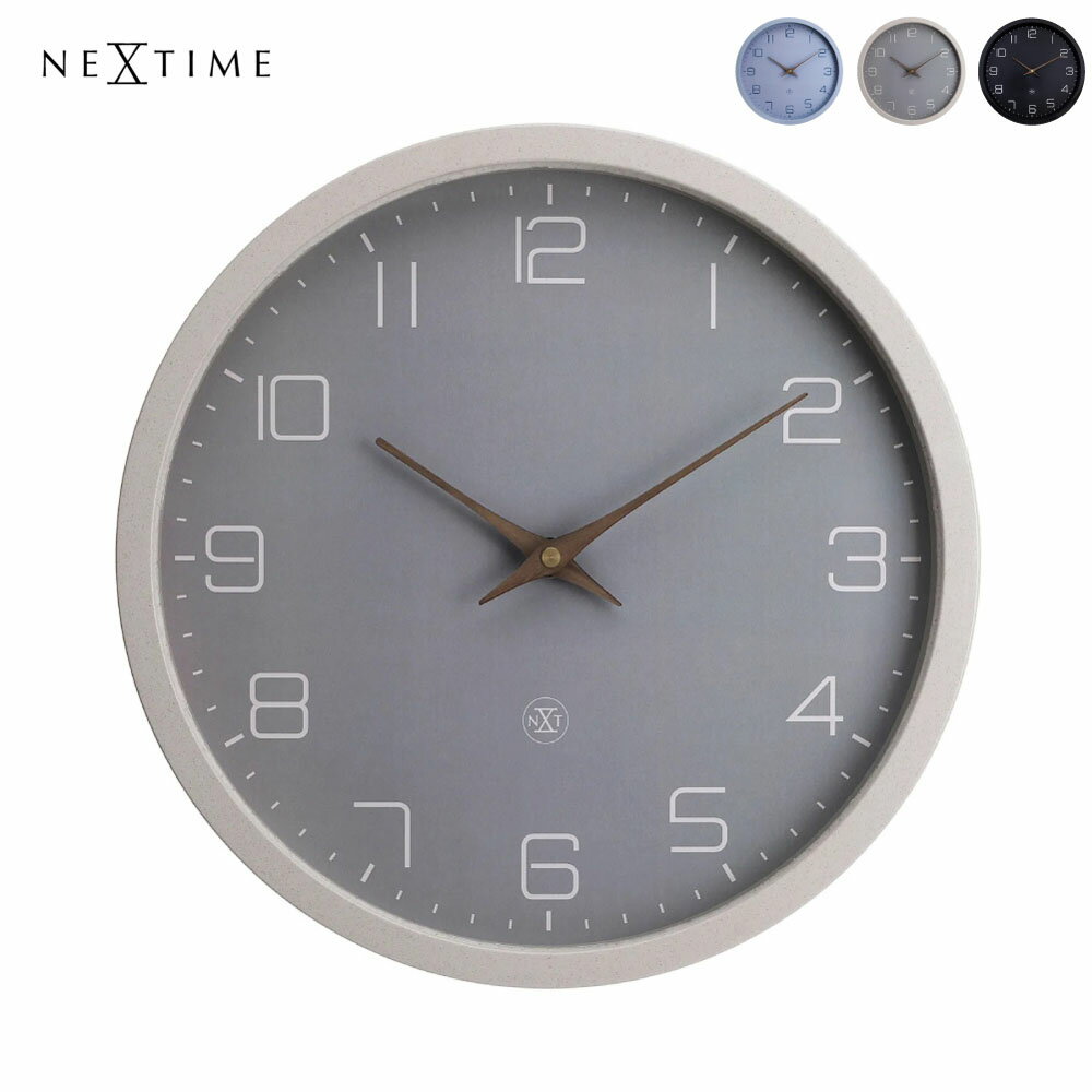 Rakuten - NeXtime ECO ネクスタイム 時計 掛け時計 壁掛け 静か 静音 北欧 モダン おしゃれ ミッドセンチュリー 子供部屋 キッズ ホテルライク アンティーク かわいい アナログ リビング インテリア シンプル ブルー ベージュ ブラック 黒 NXT-7373