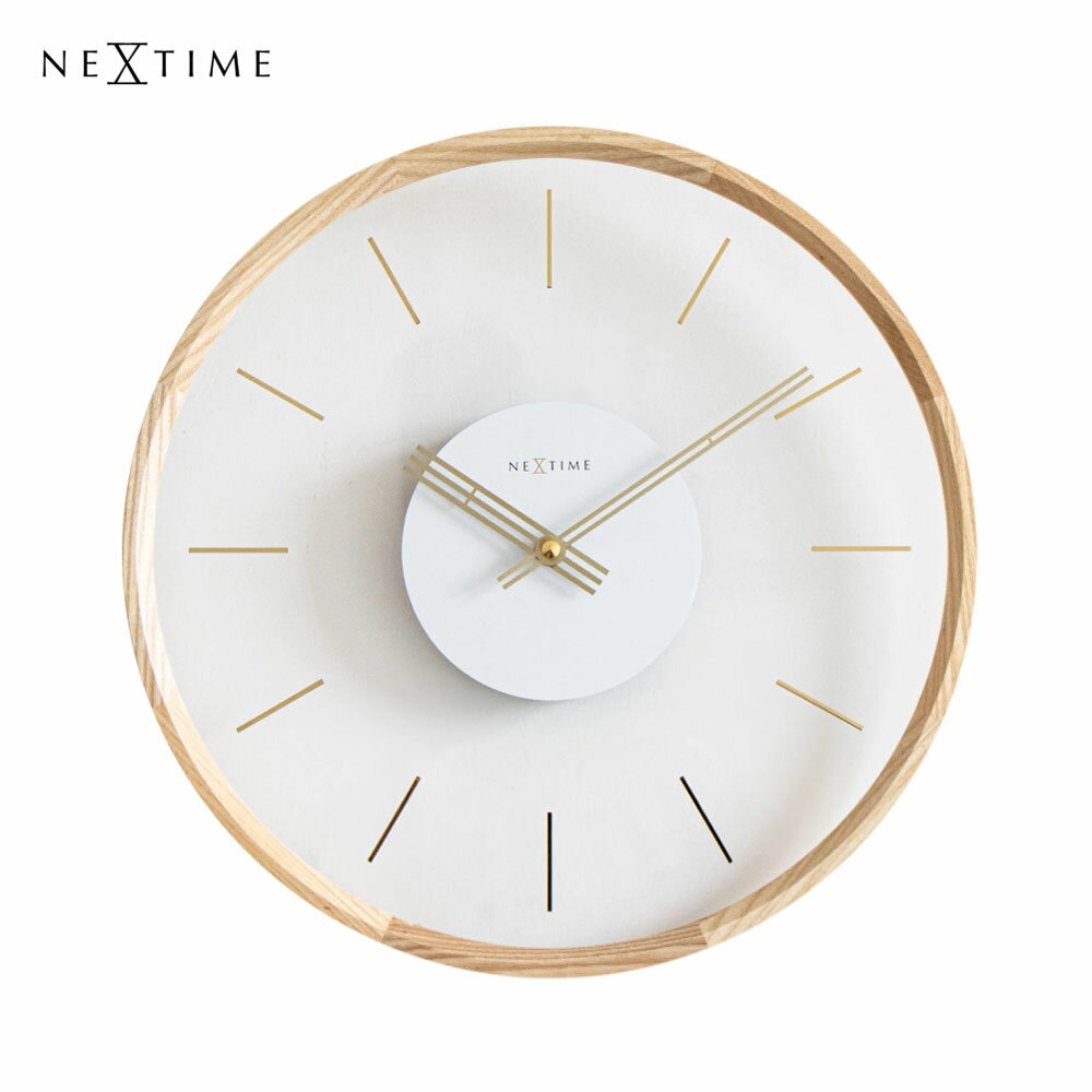 Rakuten - NeXtime Kuram ネクスタイム 時計 掛け時計 壁掛け 木 木製 木目 静か 静音 アンティーク レトロ ミッドセンチュリー かわいい アナログ 北欧 モダン ナチュラル おしゃれ リビング インテリア シンプル 贈り物 結婚祝い 新築祝い NXT-J050