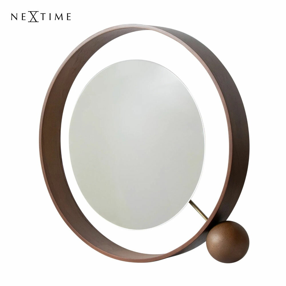 Rakuten - NeXtime Orbit Mirror ネクスタイム スタンド ミラー 鏡 卓上 メイク 化粧 円形 丸型 丸 置き型 オブジェ 置物 木製 木 木枠 アンティーク ミッドセンチュリー かわいい アナログ 北欧 モダン おしゃれ インテリア シンプル 贈り物 結婚祝い 新築祝い NXT-J047