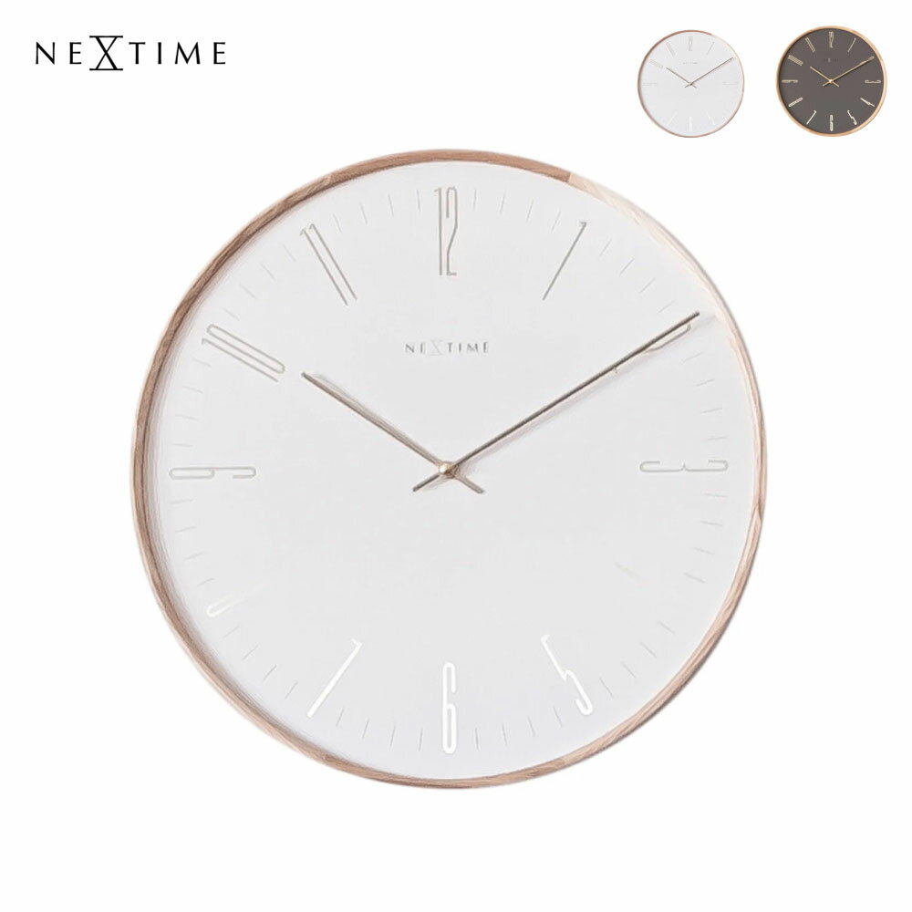 Rakuten - 【GY 即納】NeXtime Thin M ネクスタイム 時計 掛け時計 壁掛け 静か 静音 木製 木 木目調 北欧 モダン おしゃれ ジャパンディ 和風 和モダン ジャパニーズモダン ホテルライク かわいい アナログ リビング インテリア シンプル グレー ホワイト 白 NXT-J008 NXT-J009