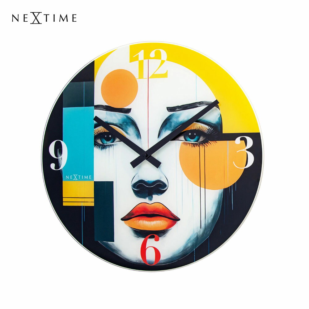 Rakuten - NeXtime Vogue ネクスタイム 時計 掛け時計 壁掛け 静か 静音 北欧 モダン おしゃれ ミッドセンチュリー デザイナー ホテルライク アンティーク かわいい アナログ リビング インテリア シンプル 子供部屋 キッズ ポップアート アート カラフル NXT-8199