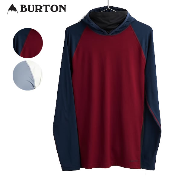 ITEM：BURTON ファーストレイヤー Midweight X Base Layer Long Neck Hoodie 22201100 定価：　￥8,500 (税抜き) 速乾性に優れたミッドウェイトのベースレイヤー。大雪に備え、フード&フェイスマスク内臓。 ピッタリとしたフィットですが、体との間に若干のスペースを残したスリムフィット 常に快適な環境を提供するLiving Lining搭載ミッドウェイト200 動作性を高める4ウェイストレッチ素材 MFIゴーグル対応スキューバフード 優れた速乾性と透湿性 bluesign認証でバイオサイドを排除した防臭加工 bluesignの認証を受けた素材は、安全な化学薬品のみを使用し、製造工程における資源の保全、消費者や製造者の安全、空気と排水の清潔さなどの最高基準をクリアしています 摩擦を軽減する柔らかい縫い目 Sサイズ: 着丈73.7cm、肩幅31.8cm、身幅46.4cm、裄丈87cm Mサイズ: 着丈75.6cm、肩幅33.3cm、身幅48.9cm、裄丈89.5cm Lサイズ: 着丈77.5cm、肩幅34.9cm、身幅51.4cm、裄丈92.1cm XLサイズ: 着丈79.4cm、肩幅37.1cm、身幅55.2cm、裄丈94.6cm ※製品によって多少の誤差がある場合があります。 ◆予めご了承下さいませ◆ 在庫システムのデータ反映タイムラグ等により、まれにご注文商品が欠品している場合がございます。 お使いのパソコンやモニターの環境により、色に違いが 出ることがあります。