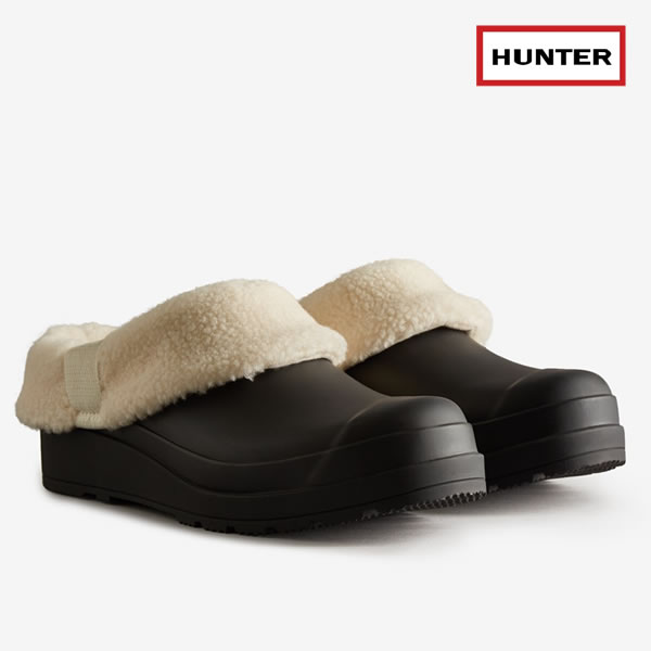 レディース HUNTER サンダル Play Vegan Shearling Insulated Clogs WFF1000RSP: 正規品/ハンター/cat-fs