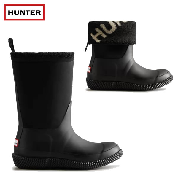 UK5/24cm̂ fB[X HUNTER Cu[c Insulated Roll Top Logo Vegan Shearling Boots WFS2239NRE: Ki/n^[/cat-fs