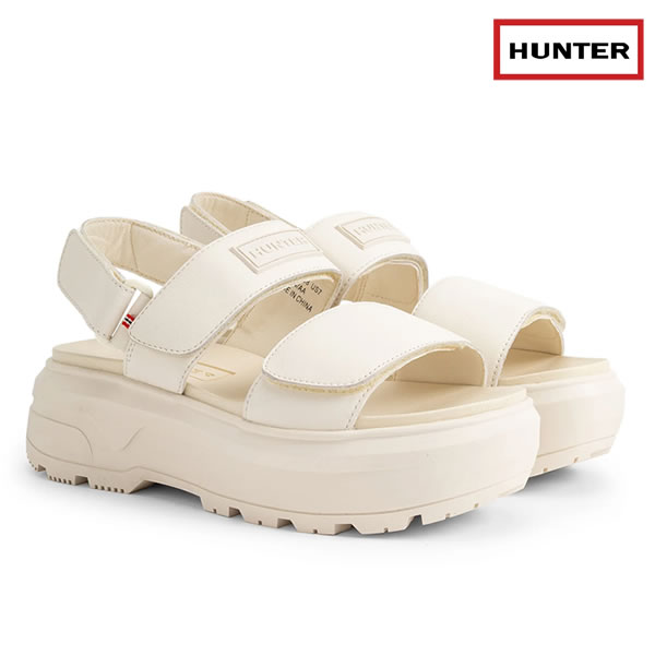 ǥ HUNTER  UFD3110LEA CITY REBEL LEATHER HEEL STRAP SANDAL: ...