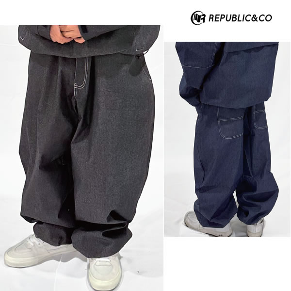 「全品10倍 11日02時迄」【予約商品】24-25 REPUBLIC&CO パンツ BUGGY DENIM PANTS: 正規品/メンズ/スノーボードウエア/リパブリック/snow