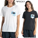 WHT/Lのみ【ゆうパケット】23SS ROXY ラッシュガードTシャツ LEAF POCKET S/S TEE rly231041: 正規品/レディース/ロキ...