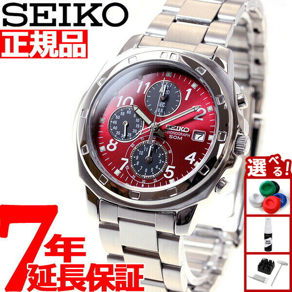 【店内ポイント最大41倍！本日限定！】セイコー SEIKO 逆輸入 クロノ SEIKO 腕時計 メンズ クロノグラフ レッド SND495