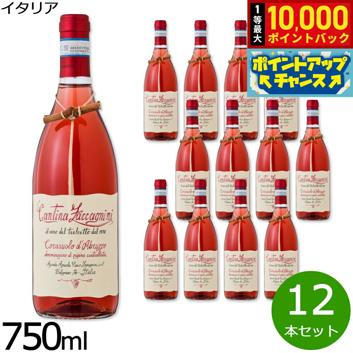 【抽選で最大10000ptバック！6/15限定】チェラスオーロ ダブルッツォ イタリア産 辛口 ロゼワイン イタリアワイン ロゼ イタリア 金賞 750ml×12本【送料無料】