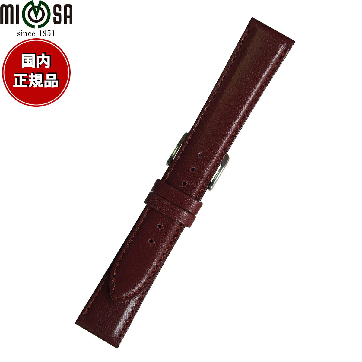 Cowhide - 【店内ポイント最大39倍！本日限定！】ミモザ MIMOSA 腕時計 替えバンド ベルト メンズ キッド 仔ヤギ 18mm ワイン/シルバー 時計 時計バンド 時計ベルト 革 山羊革