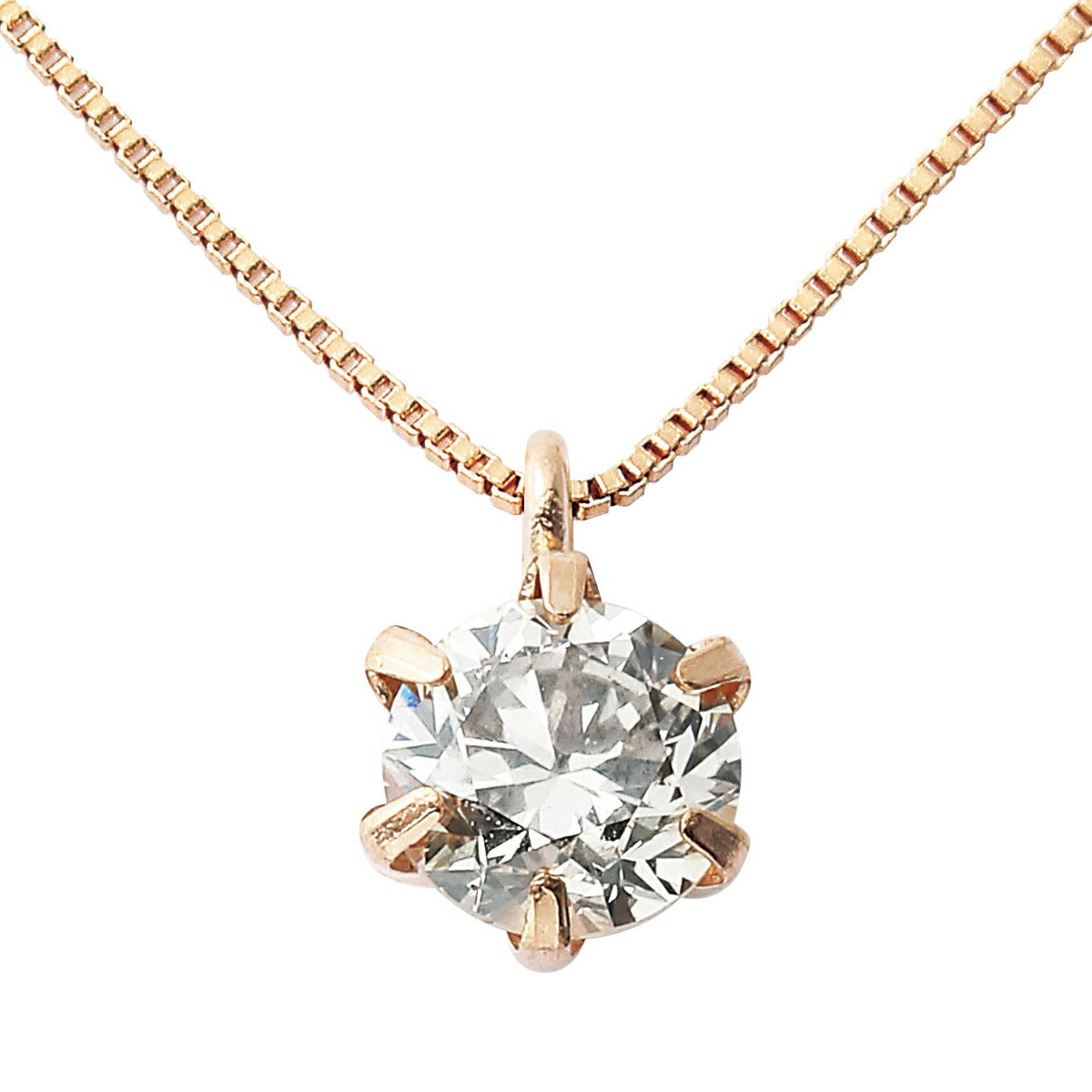 【店内ポイント最大39倍！本日限定！】ダイヤモンド ネックレス 0.3カラット 0.3ct ピンクゴールド 18金 K18 D15041928 UGL鑑別カード付