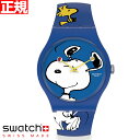 swatch スウォッチ PEANUTS ピーナッツ コラボ スヌーピー＆ウッドストック 腕時計 SO29Z106 メンズ レディース オリジナルズ ニュージェント BIOSOURCED HEE HEE HEE