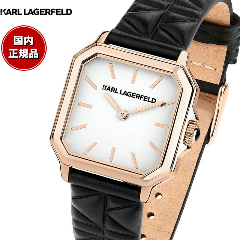 カール ラガーフェルド KARL LAGERFELD 腕時計 レディース スクエア クラシック SQUARE CLASSICS ホワイト ダイヤル ブラック レザー R0551106501