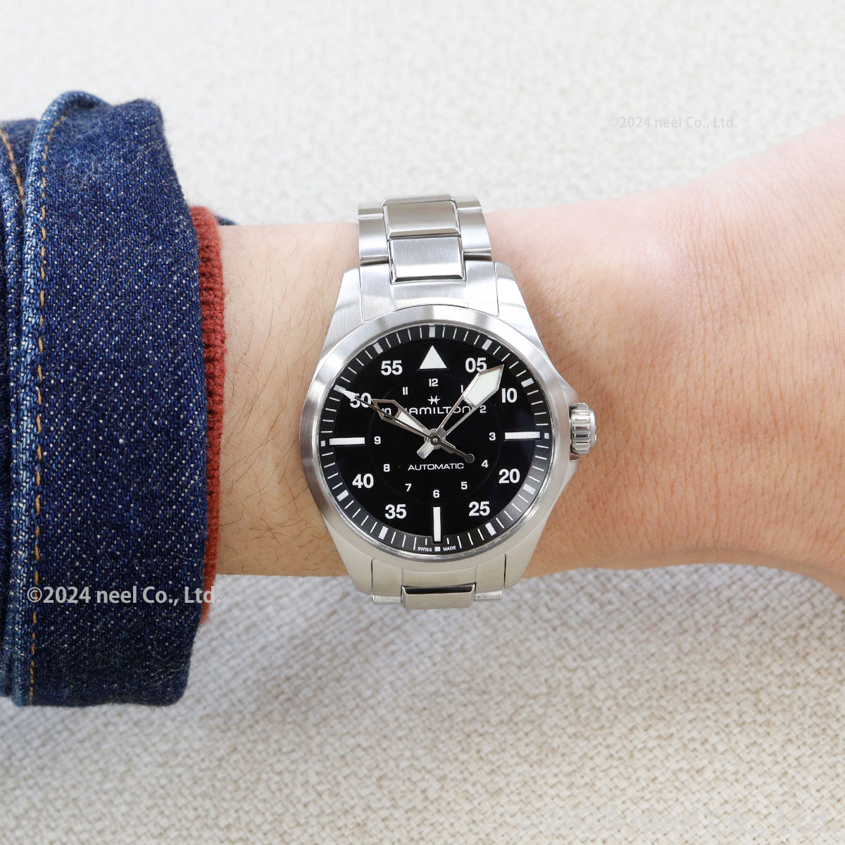 選べる ー付き 36回分割手数料無料！ ハミルトン HAMILTON カーキ アビエーション パイロット オート 36mm H7 asr-10131354 neelセレクトショップ サンプル画像3