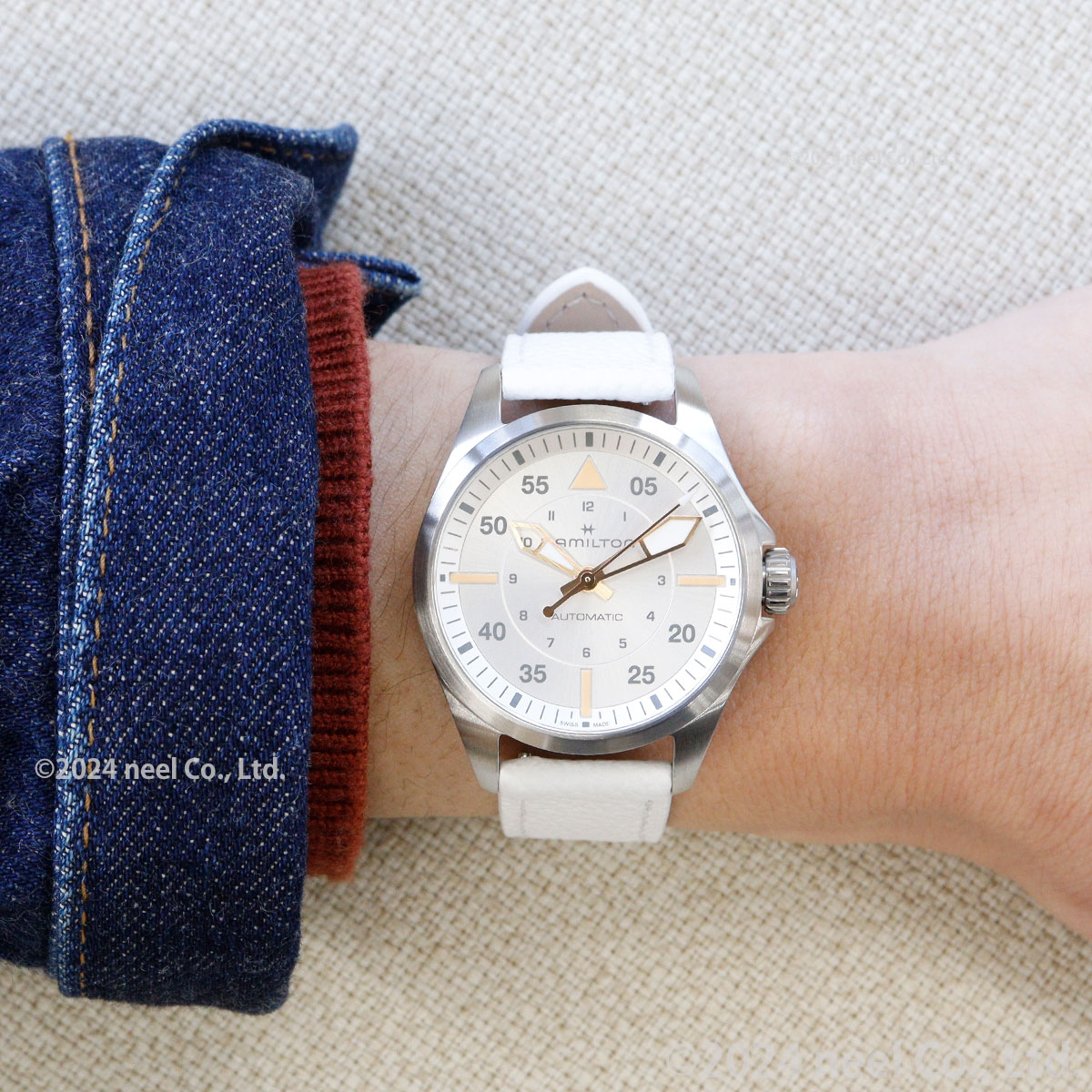 選べる ー付き 36回分割手数料無料！ ハミルトン HAMILTON カーキ アビエーション パイロット オート 36mm H7 asr-10131352 neelセレクトショップ サンプル画像3